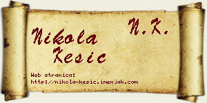 Nikola Kesić vizit kartica